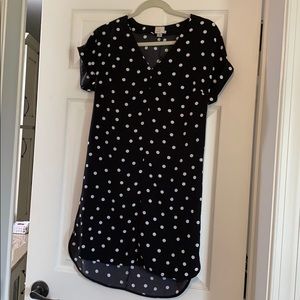 Black dress with polka dots